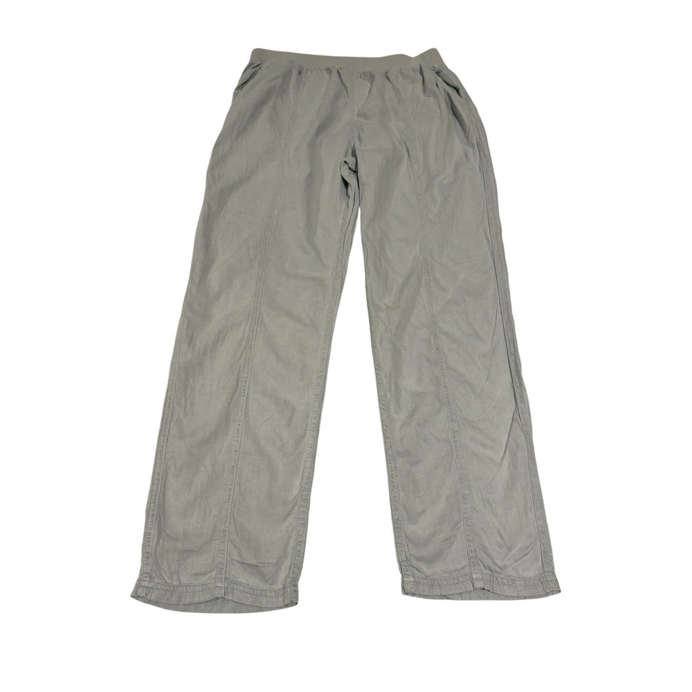 Faherty Linen‎ Blend Pants Women's Size Large Blue Pull On Pockets Stretch Waist